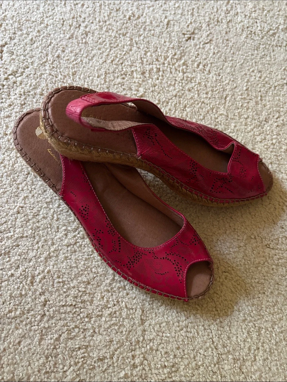 Women’s Red Slingback Espadrille Wedges